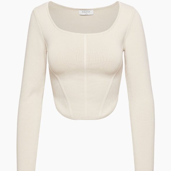 Aritzia Wilfred Sculpt Knit Bustier Longsleeve | Size Large - Picture 2 of 10